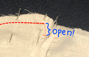 Leave the butt seam open