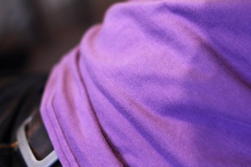 The hem at the bottom of a T-shirt